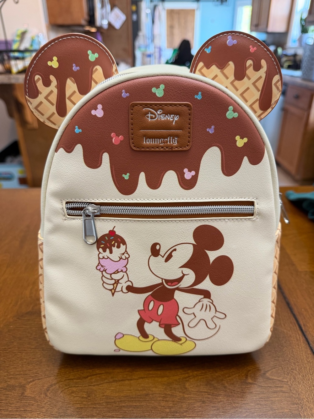NWT Disney Loungefly Mickey Mouse Ice Cream Waffle Mini Backpack